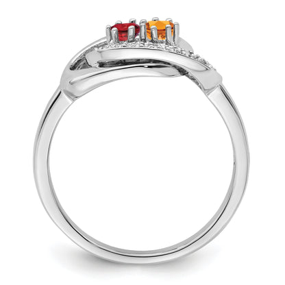 14K White Gold Family Jewelry Diamond Semi-Set Ring