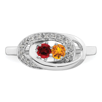 14K White Gold Family Jewelry Diamond Semi-Set Ring