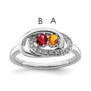 14K White Gold Family Jewelry Diamond Semi-Set Ring