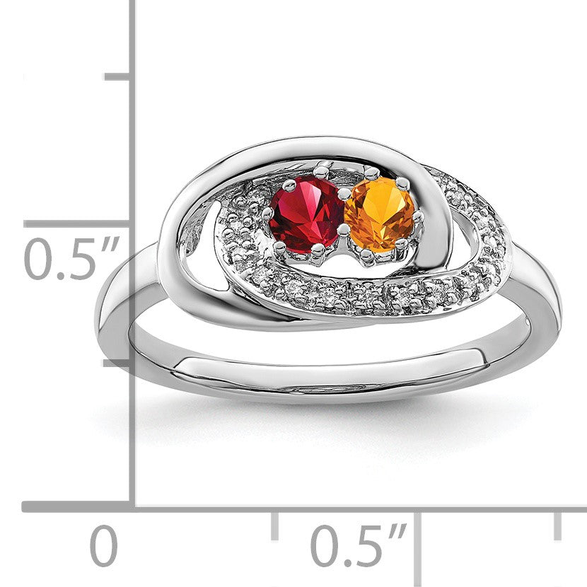 14K White Gold Family Jewelry Diamond Semi-Set Ring