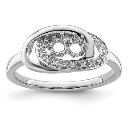 14K White Gold Family Jewelry Diamond Semi-Set Ring