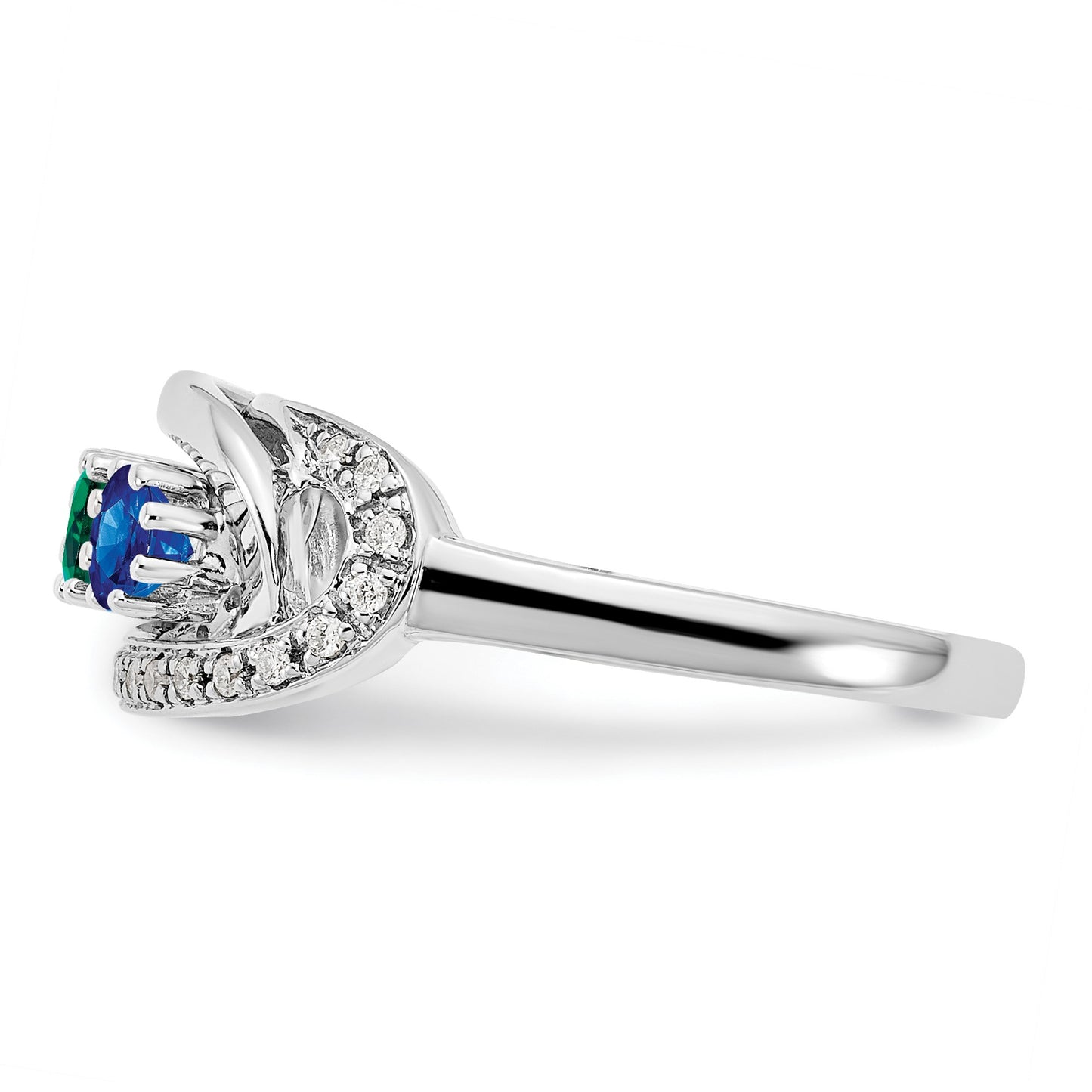 14K White Gold Family Jewelry Diamond Semi-Set Ring
