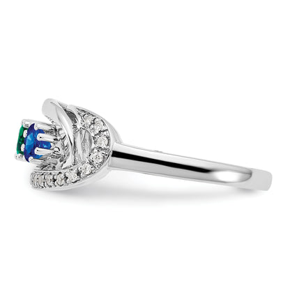 14K White Gold Family Jewelry Diamond Semi-Set Ring