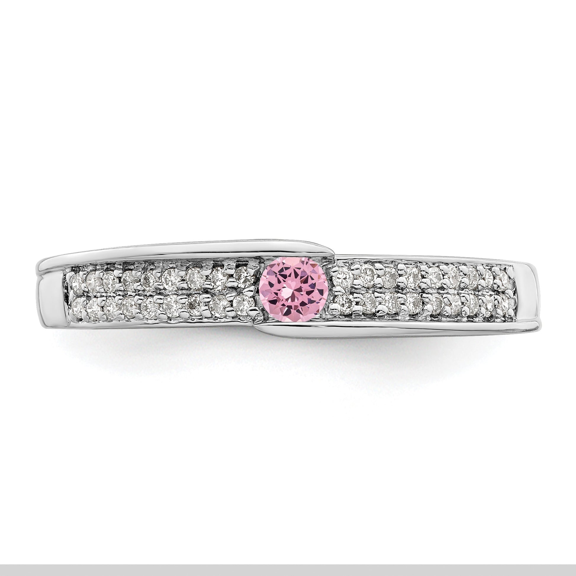 14K White Gold Family Jewelry Diamond Semi-Set Ring
