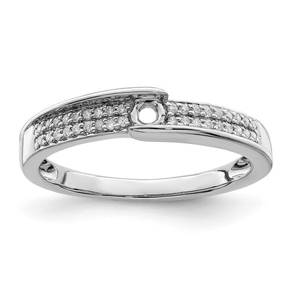 14K White Gold Family Jewelry Diamond Semi-Set Ring