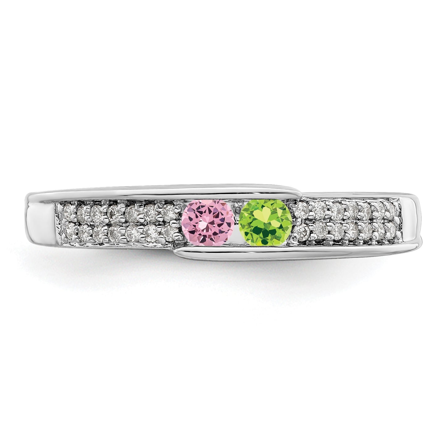 14K White Gold Family Jewelry Diamond Semi-Set Ring