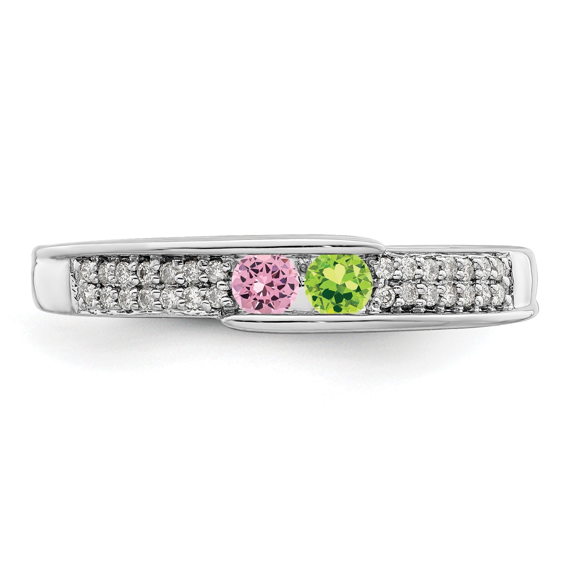 14K White Gold Family Jewelry Diamond Semi-Set Ring