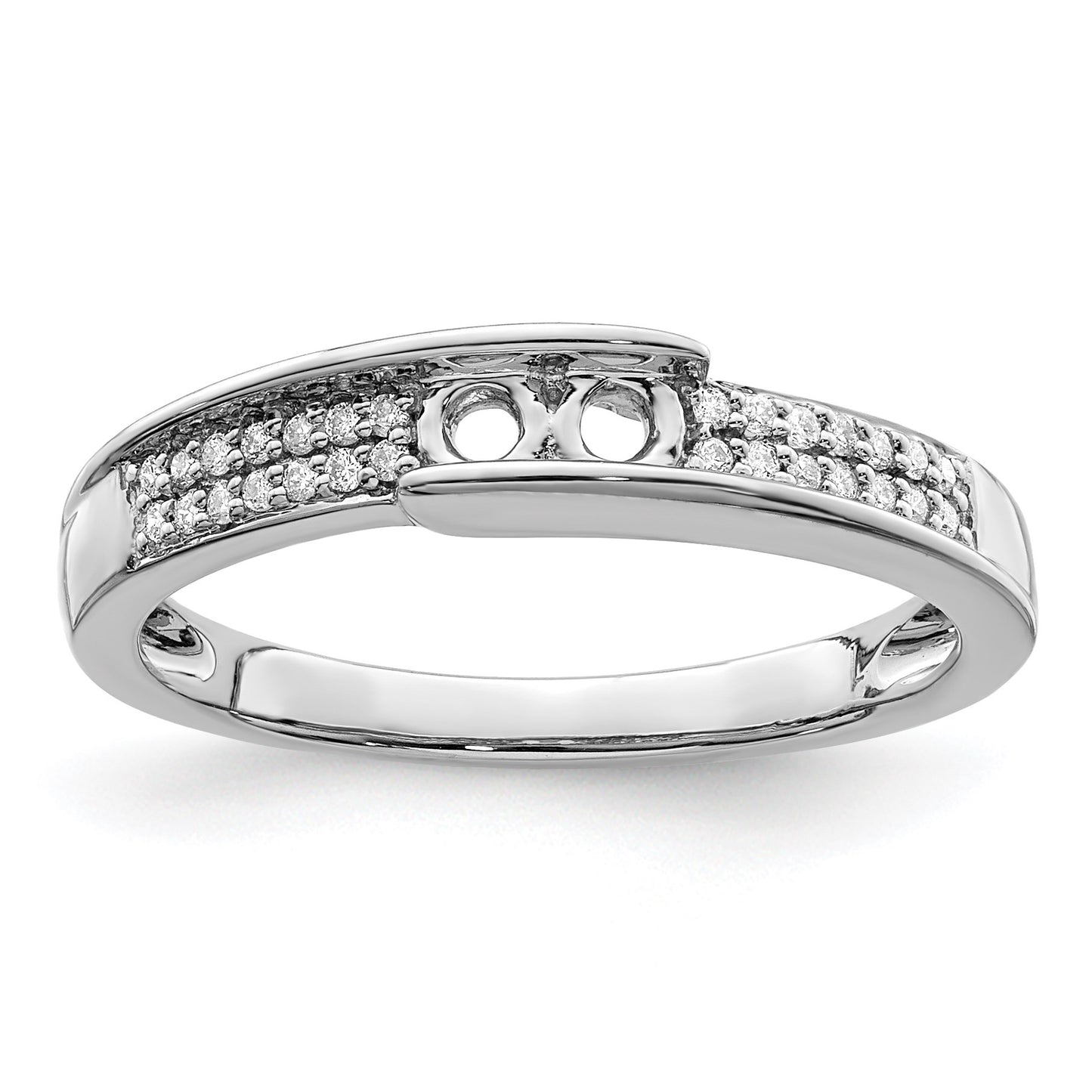 14K White Gold Family Jewelry Diamond Semi-Set Ring