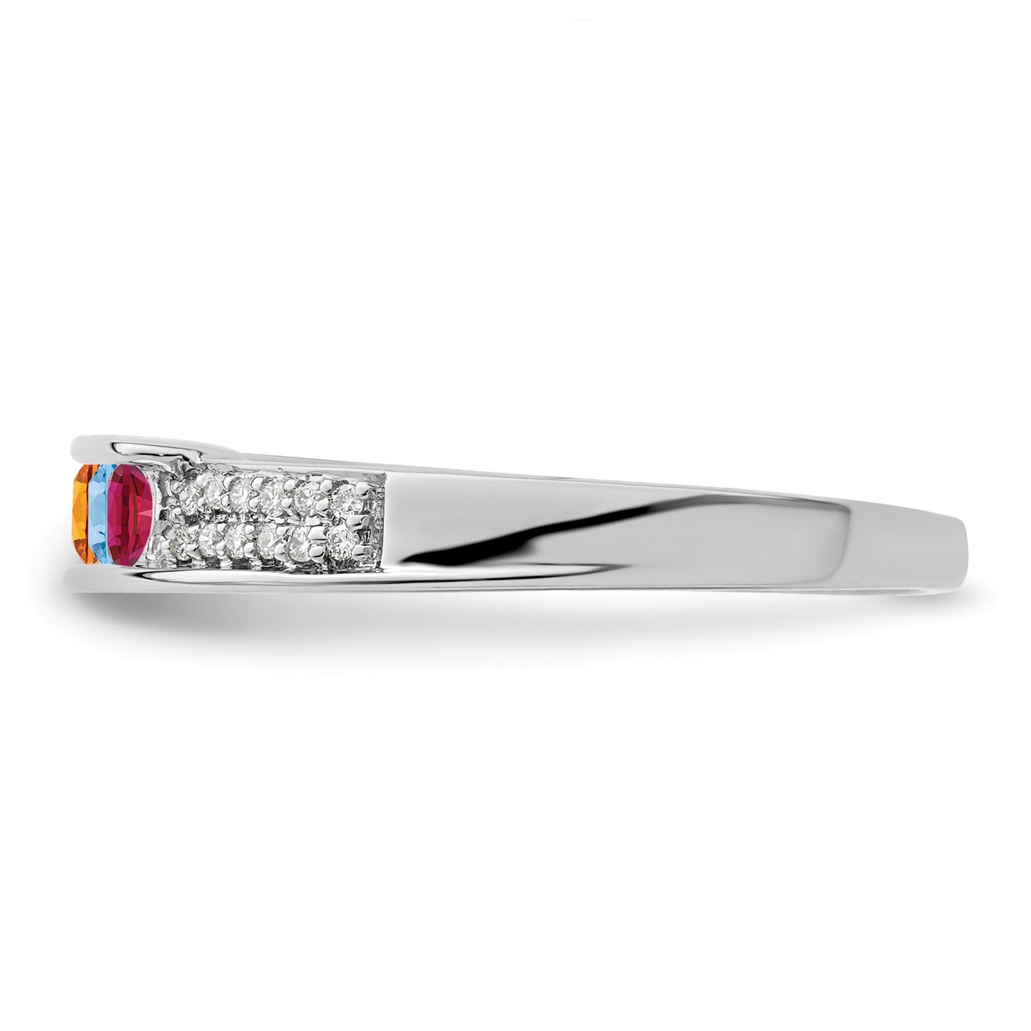 14K White Gold Family Jewelry Diamond Semi-Set Ring