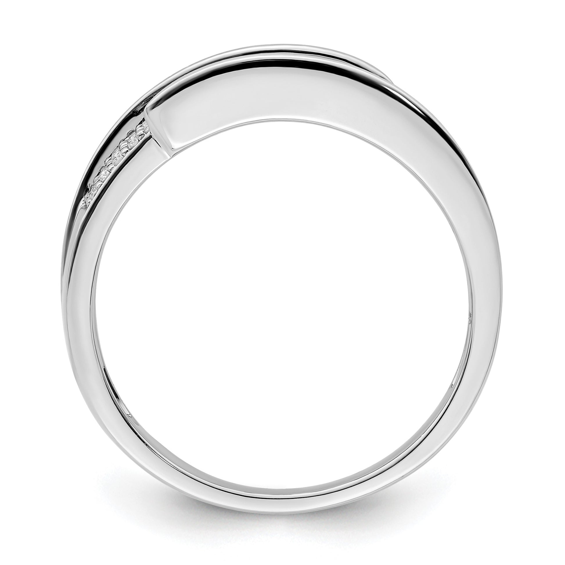14K White Gold Family Jewelry Diamond Semi-Set Ring