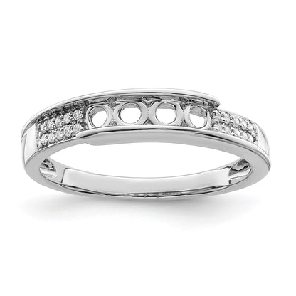 14K White Gold Family Jewelry Diamond Semi-Set Ring