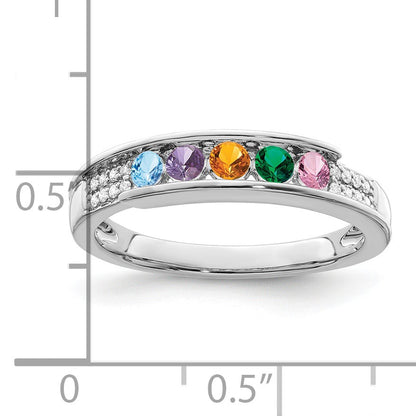 14K White Gold Family Jewelry Diamond Semi-Set Ring
