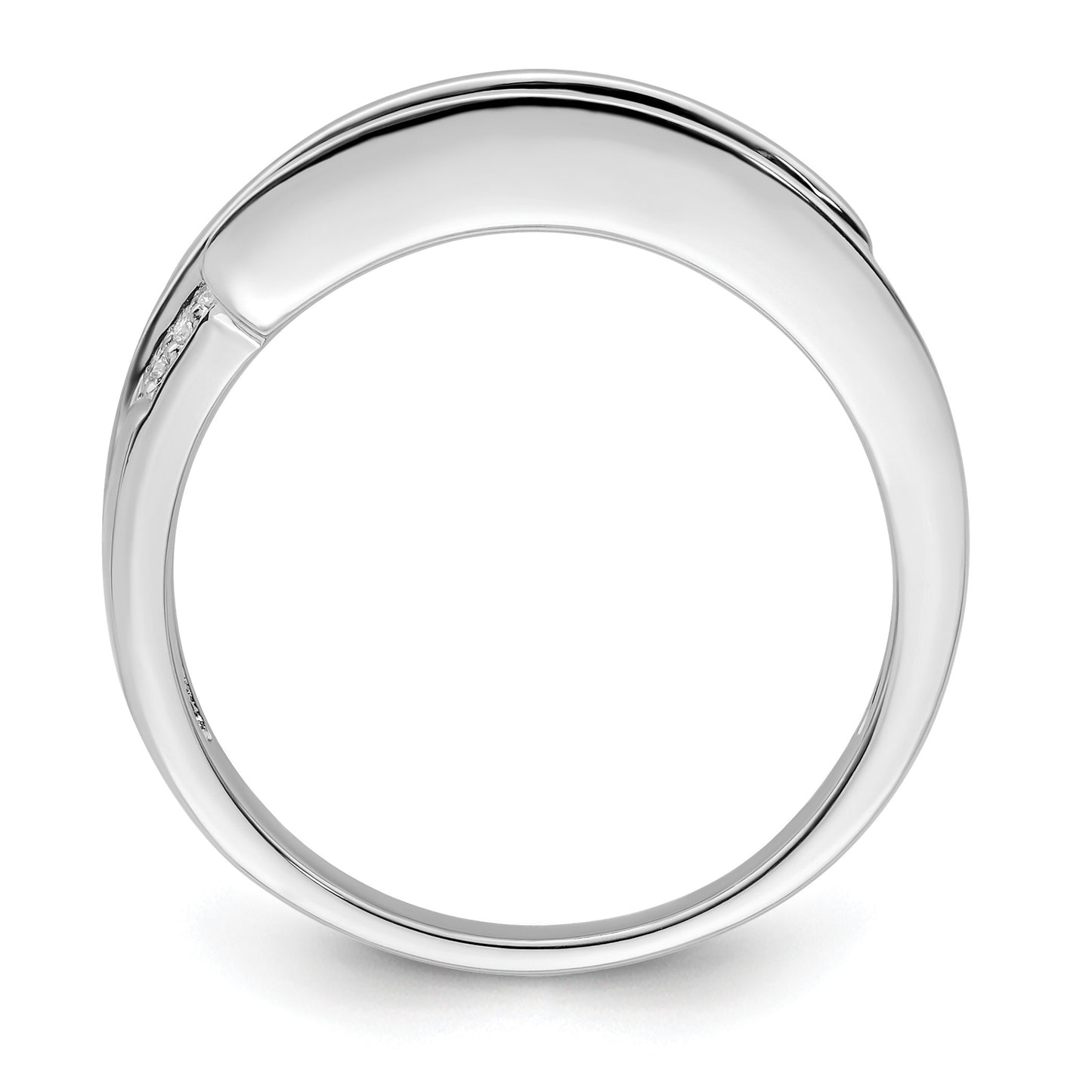 14K White Gold Family Jewelry Diamond Semi-Set Ring