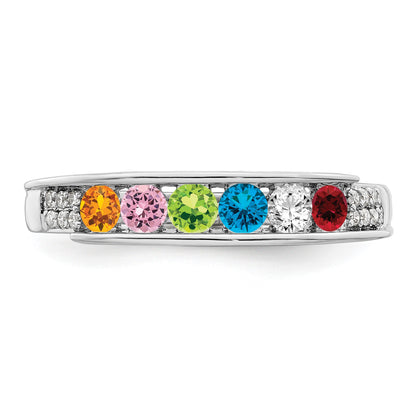 14K White Gold Family Jewelry Diamond Semi-Set Ring