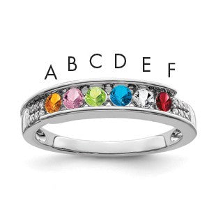 14K White Gold Family Jewelry Diamond Semi-Set Ring