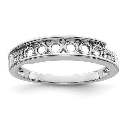 14K White Gold Family Jewelry Diamond Semi-Set Ring