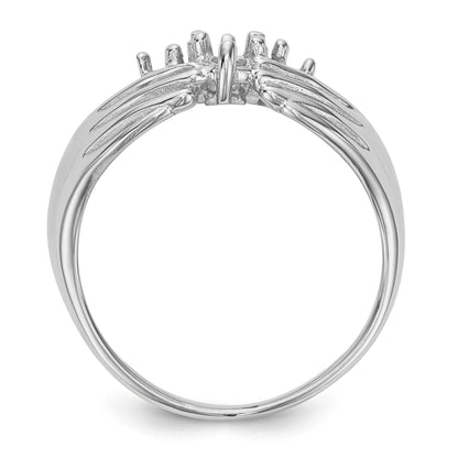 14k White Gold 4 Stone Family Ring Mounting