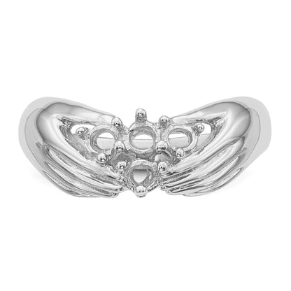 14k White Gold 4 Stone Family Ring Mounting