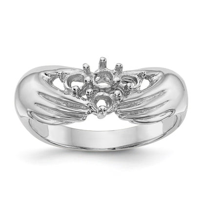 14k White Gold 4 Stone Family Ring Mounting