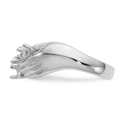 14k White Gold 5 Stone Family Ring Mounting