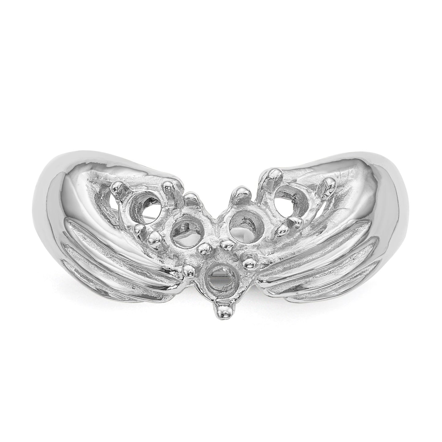 14k White Gold 5 Stone Family Ring Mounting