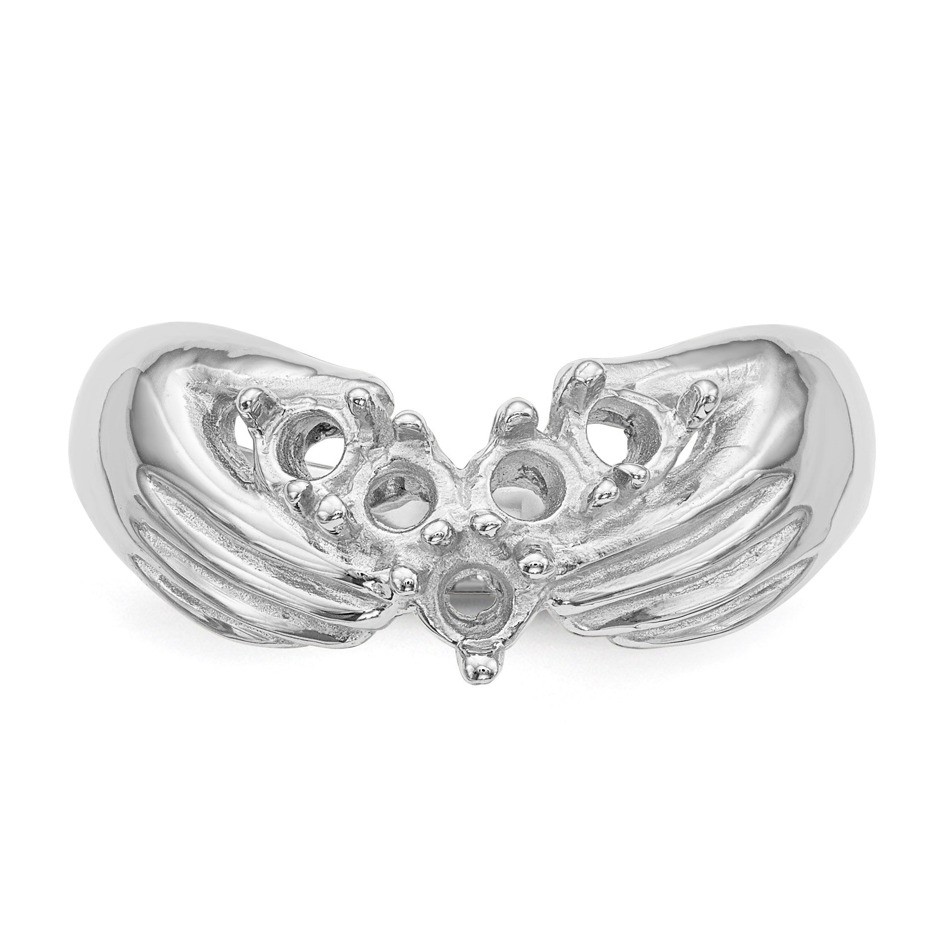14k White Gold 5 Stone Family Ring Mounting