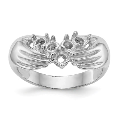 14k White Gold 5 Stone Family Ring Mounting