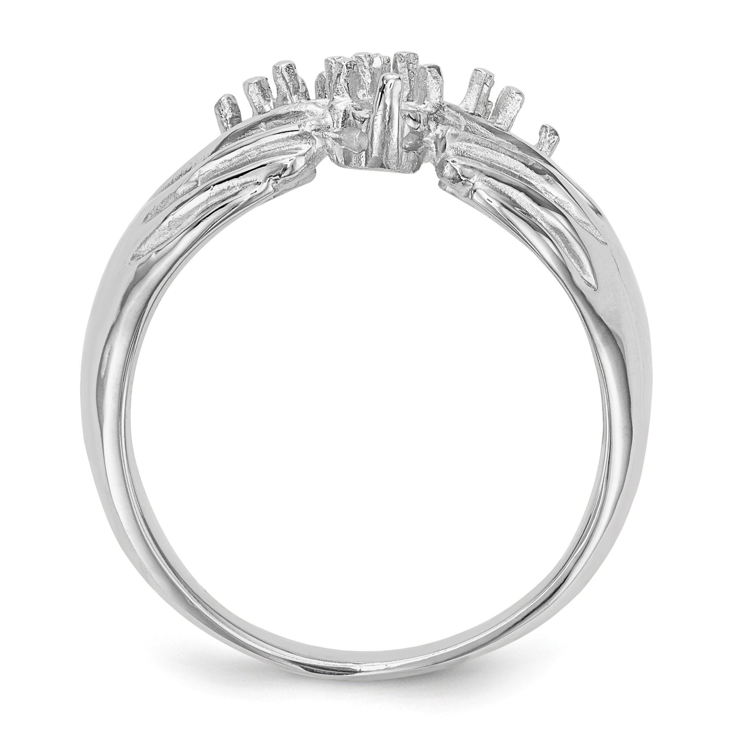 14k White Gold 6 Stone Family Ring Mounting