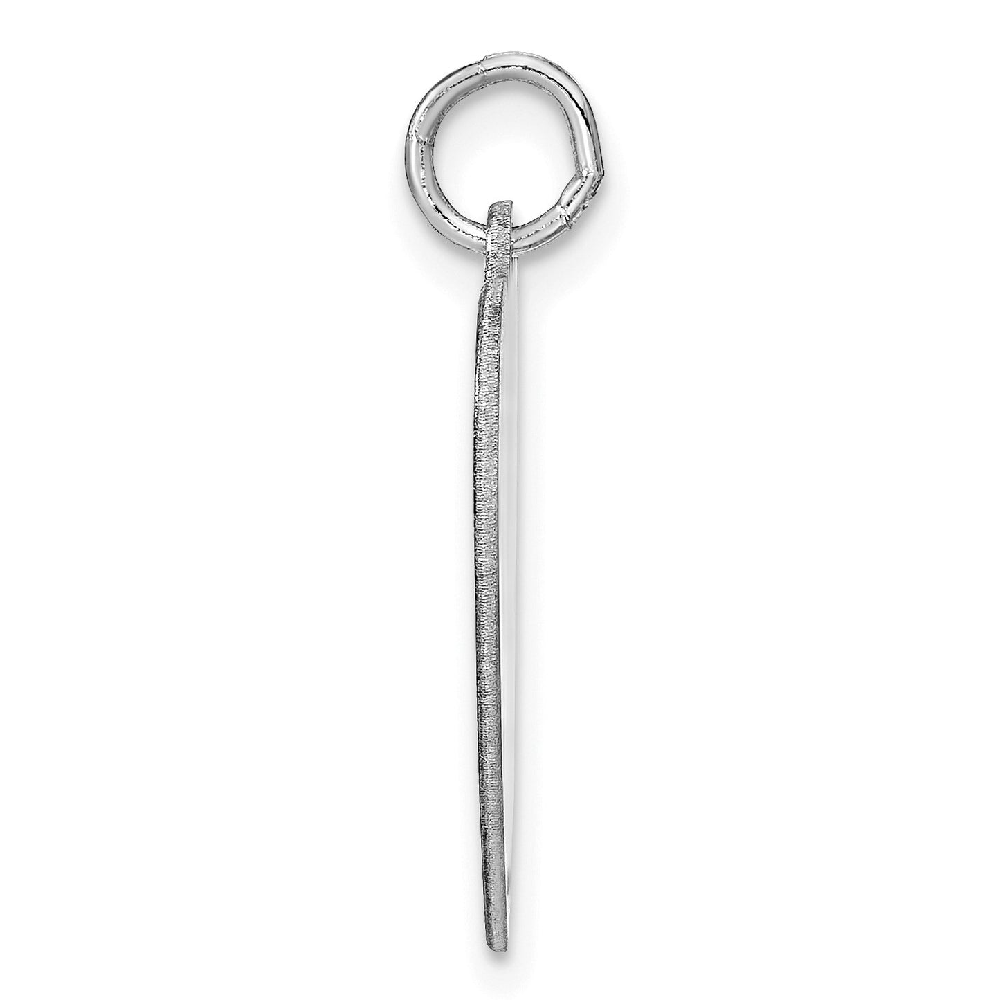 14k White Gold Heart Disc Name Charm