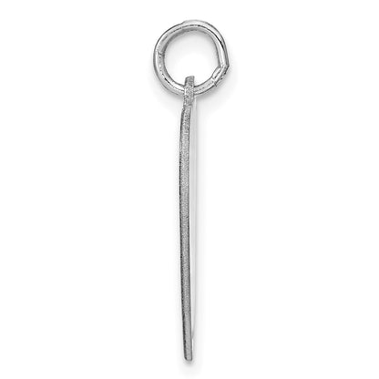 14k White Gold Heart Disc Name Charm
