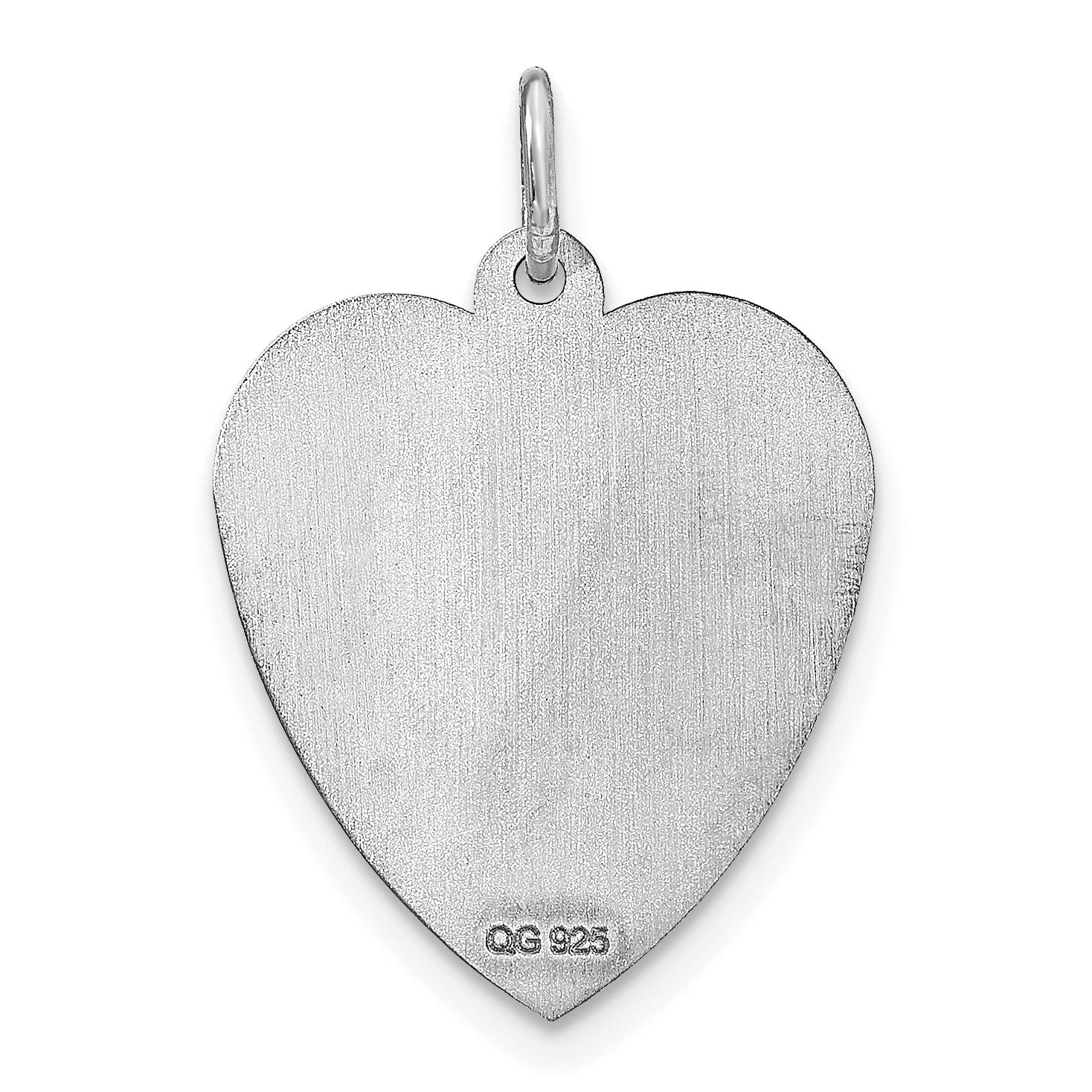 14k White Gold Heart Disc Name Charm