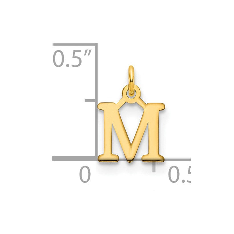 14ky Cutout Letter M Initial Pendant