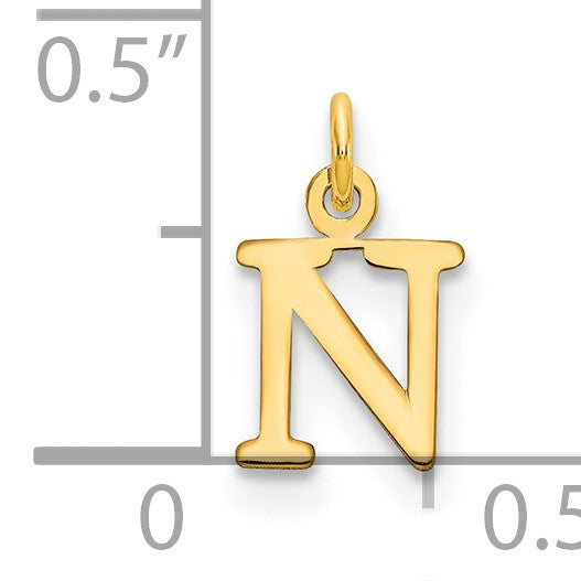 14ky Cutout Letter N Initial Pendant