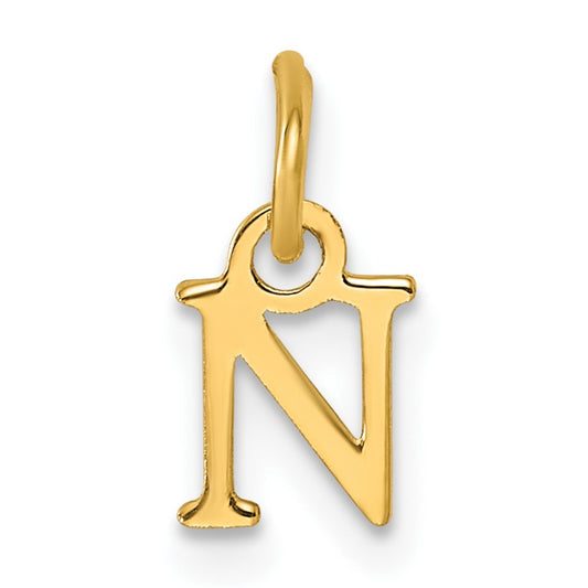 14ky Cutout Letter N Initial Pendant