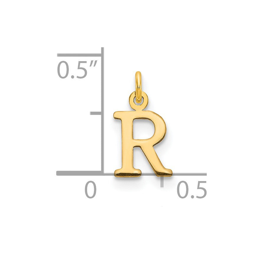 14ky Cutout Letter R Initial Pendant