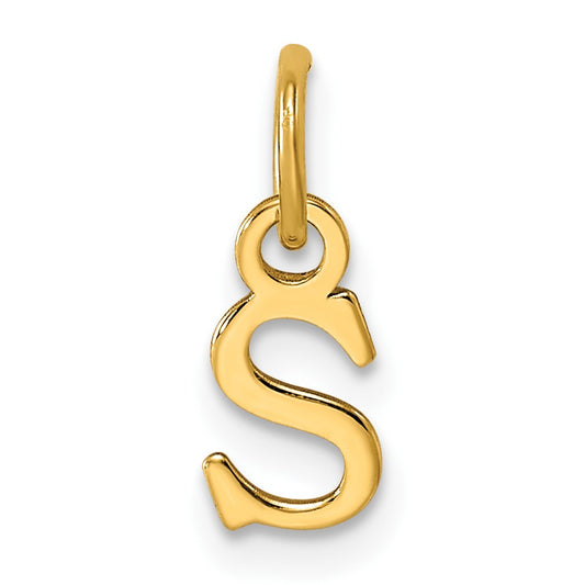 14ky Cutout Letter S Initial Pendant