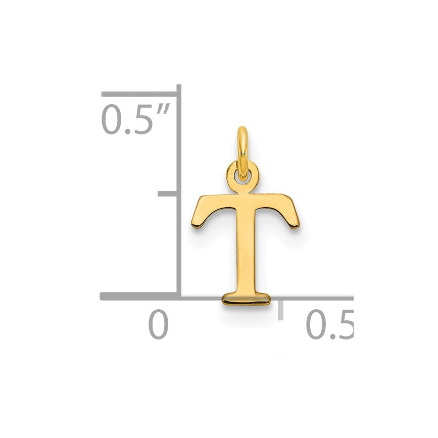 14ky Cutout Letter T Initial Pendant