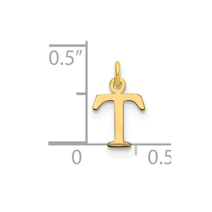 14ky Cutout Letter T Initial Pendant
