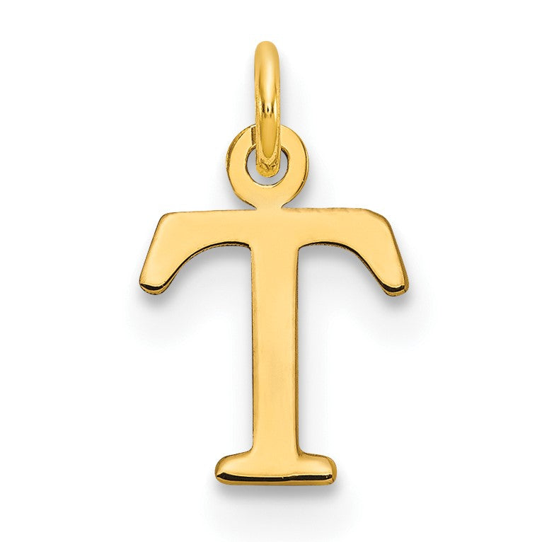 14ky Cutout Letter T Initial Pendant