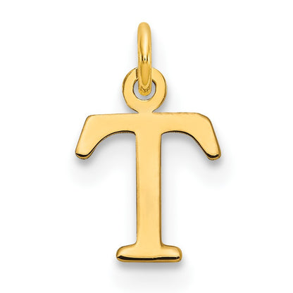 14ky Cutout Letter T Initial Pendant