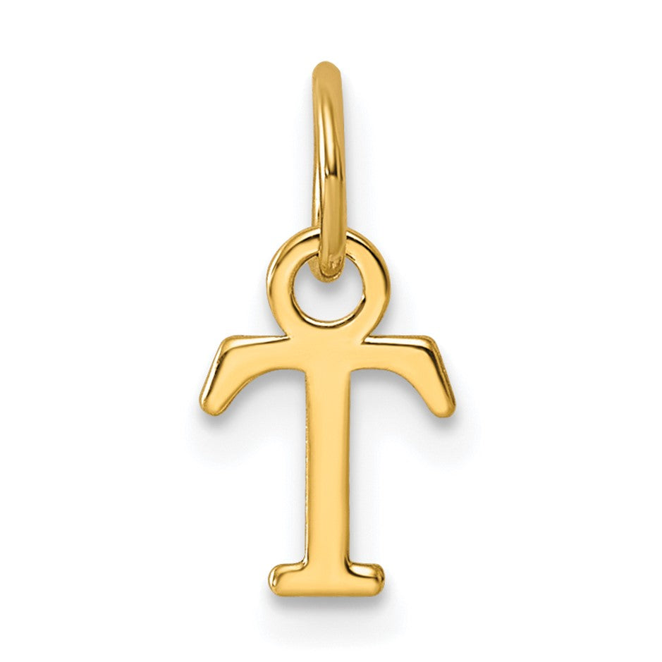 14ky Cutout Letter T Initial Pendant
