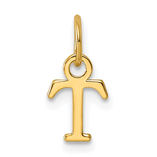 14ky Cutout Letter T Initial Pendant