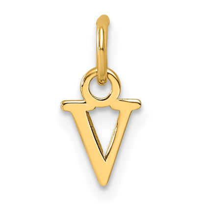 14ky Cutout Letter V Initial Pendant