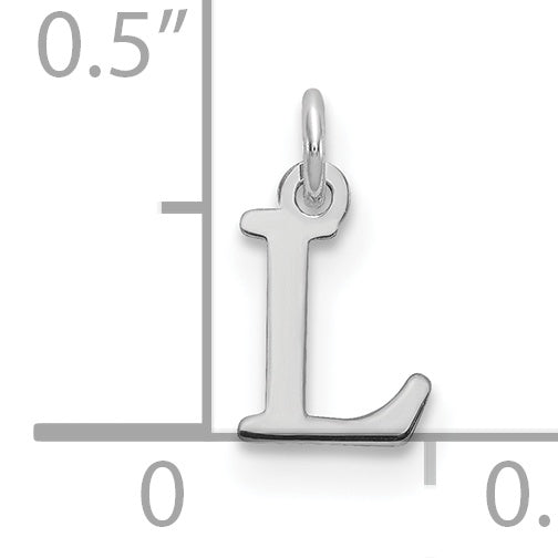 Sterling Silver Rhodium-plated Letter L Initial Charm