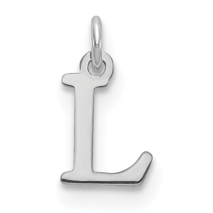 Sterling Silver Rhodium-plated Letter L Initial Charm