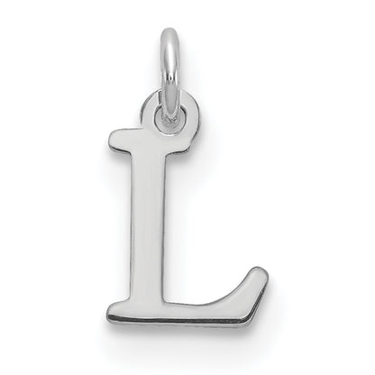 Sterling Silver Rhodium-plated Letter L Initial Charm