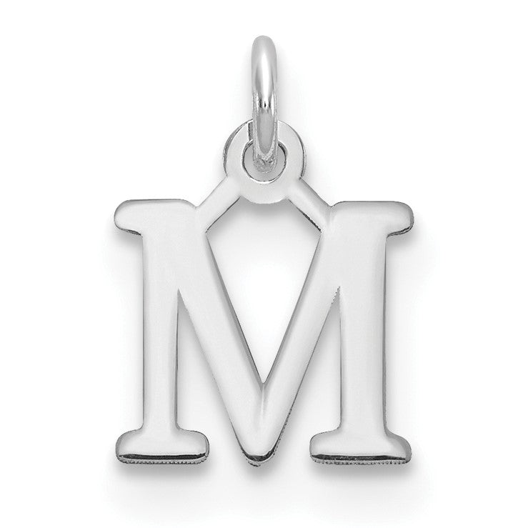 14kw Cutout Letter M Initial Pendant
