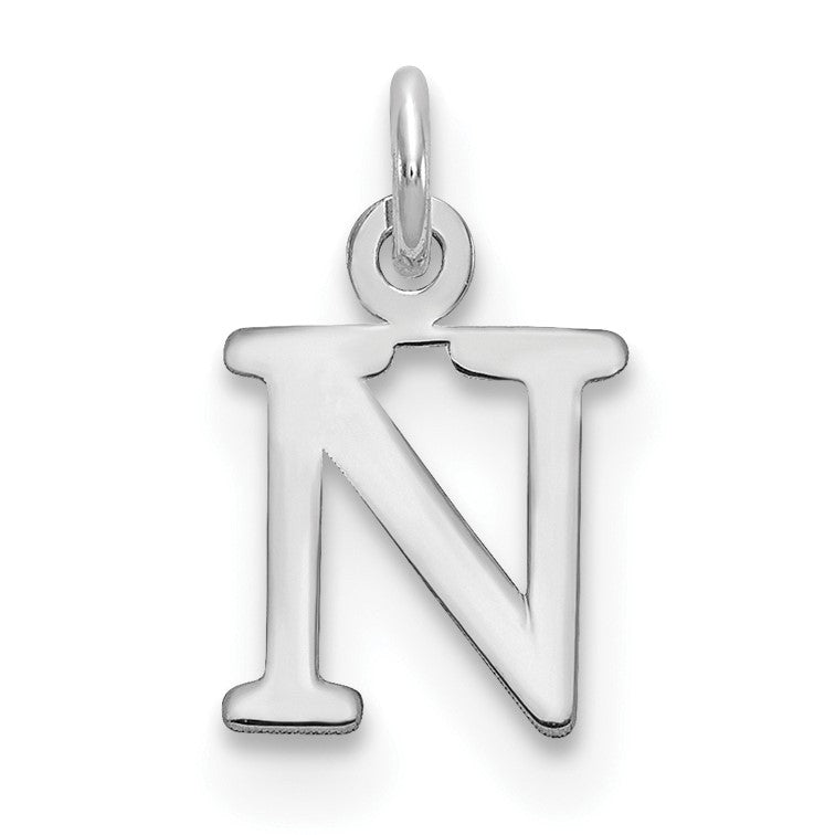 14kw Cutout Letter N Initial Pendant