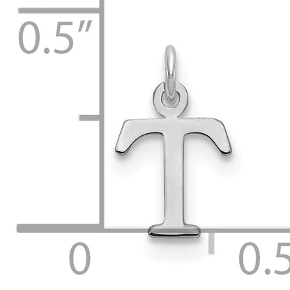 Sterling Silver Rhodium-plated Letter T Initial Charm
