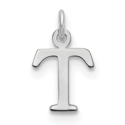 Sterling Silver Rhodium-plated Letter T Initial Charm
